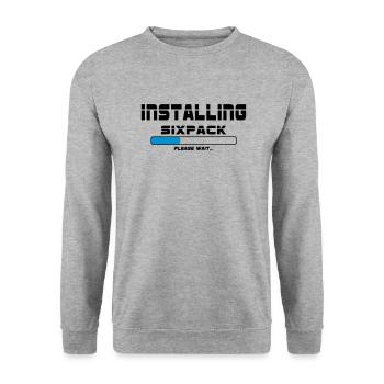 installing sixpack - Unisex Sweatshirt - salt & pepper - Front - Alina (178cm) & Michal (187cm)