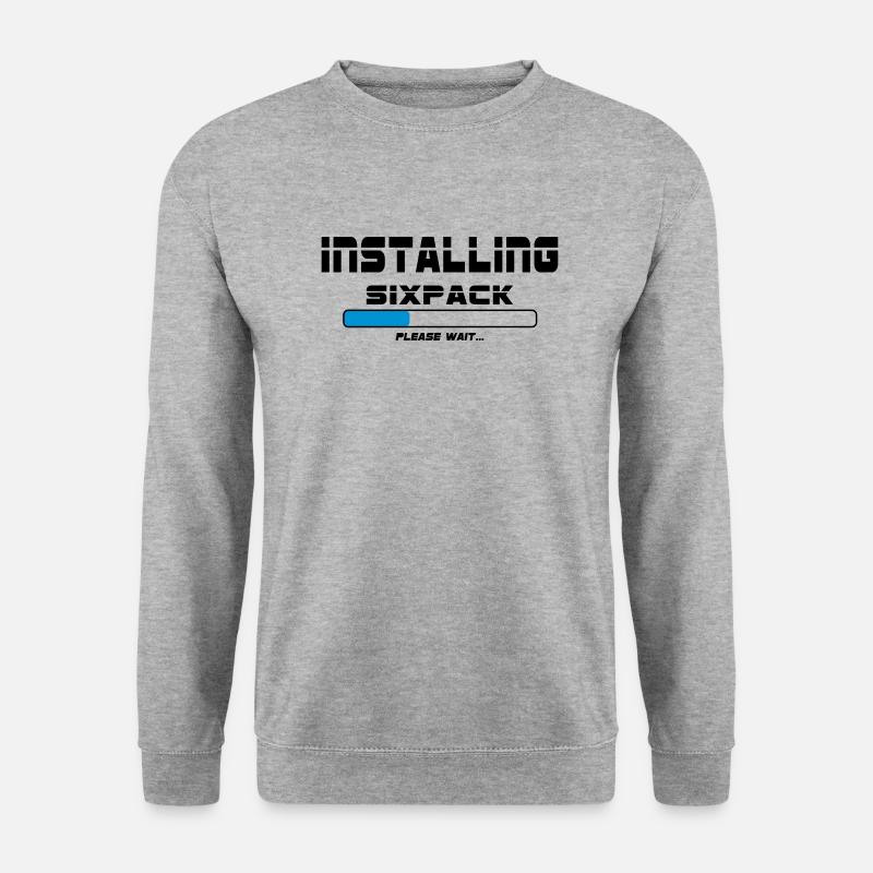 installing sixpack - Unisex Pullover - Weißgrau meliert