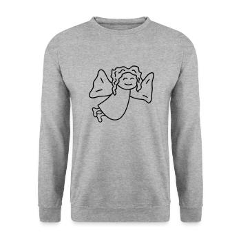 Engel - Unisex Pullover - Weißgrau meliert - Vorne - Alina (178cm) & Michal (187cm)