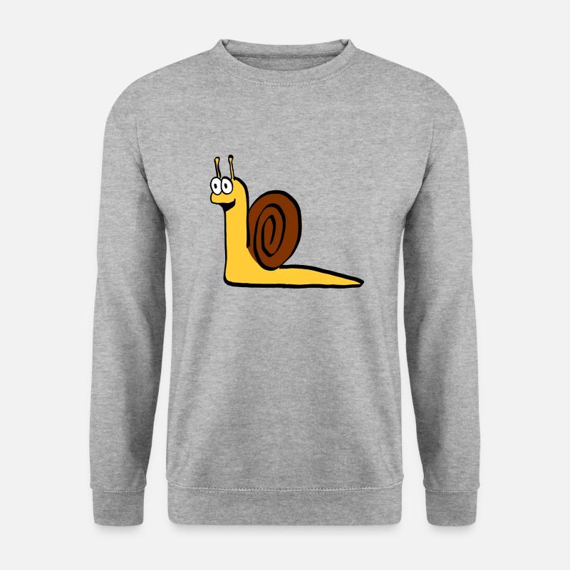 Schnecki#happy - Unisex Pullover - Weißgrau meliert