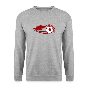 Frankfurt Fußball - Unisex Pullover - Weißgrau meliert - Vorne - Alina (178cm) & Michal (187cm)