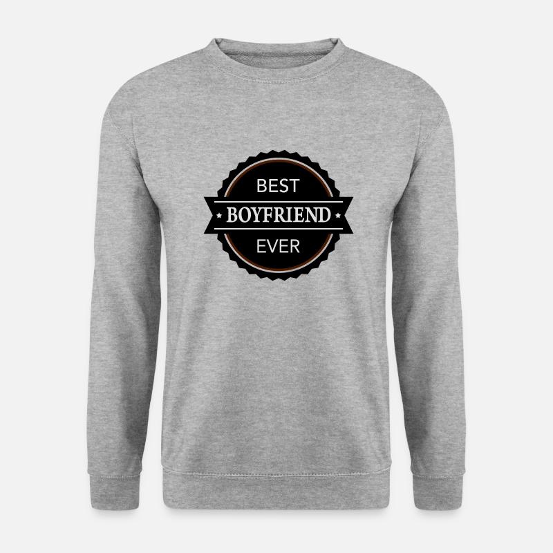 Best Boyfriend ever - Unisex Pullover - Weißgrau meliert