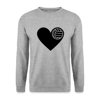 J'aime volley-ball Volleyball Volley - Sweat-shirt Unisexe - gris chiné - Devant - Alina (178cm) & Michal (187cm)