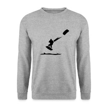 Kitesurfing - Unisex Pullover - Weißgrau meliert - Vorne - Alina (178cm) & Michal (187cm)