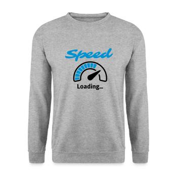Speed Loading... - Unisex Pullover - Weißgrau meliert - Vorne - Alina (178cm) & Michal (187cm)
