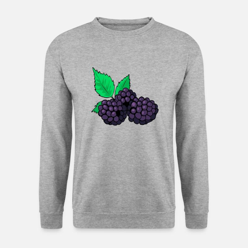 Brombeeren - Unisex Pullover - Weißgrau meliert