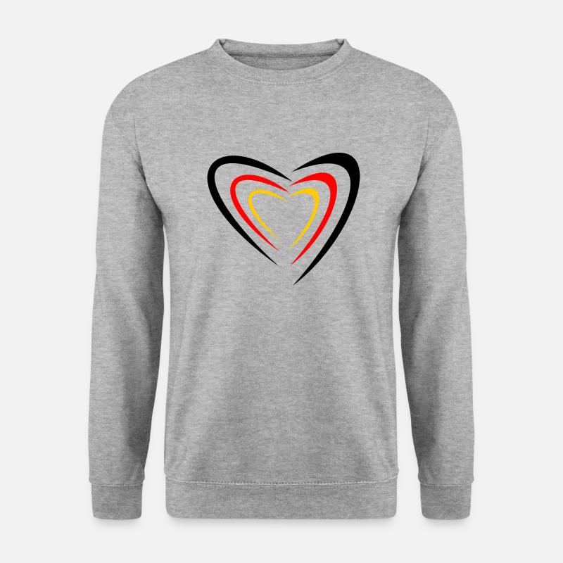 Deutschland herz - Unisex Pullover - Weißgrau meliert
