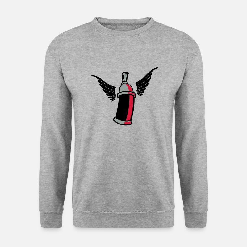 flying_graffiti_can_3c - Unisex Pullover - Weißgrau meliert