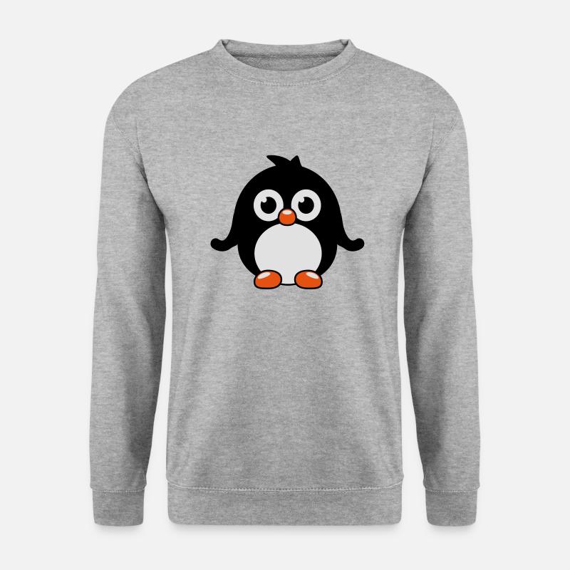 pinguin_1_f3 - Unisex Pullover - Weißgrau meliert