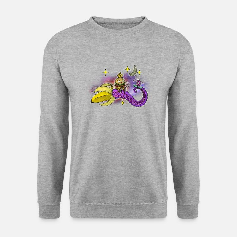 Space Banana - Unisex Pullover - Weißgrau meliert