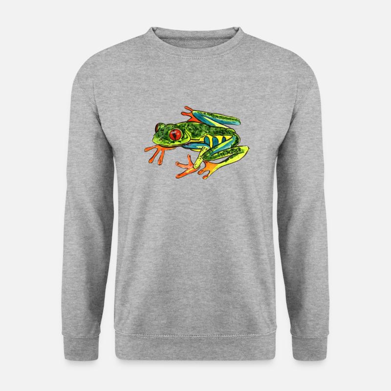 Frosch - Unisex Pullover - Weißgrau meliert