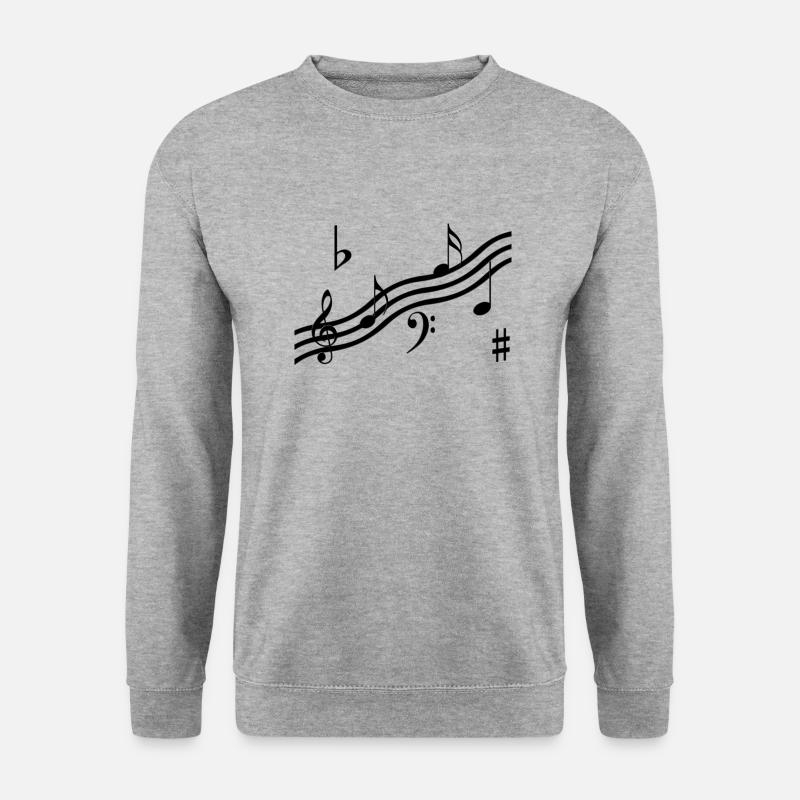 Musiknote - Unisex Pullover - Weißgrau meliert