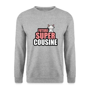 future super cousine - Sweat-shirt Unisexe - gris chiné - Devant - Alina (178cm) & Michal (187cm)