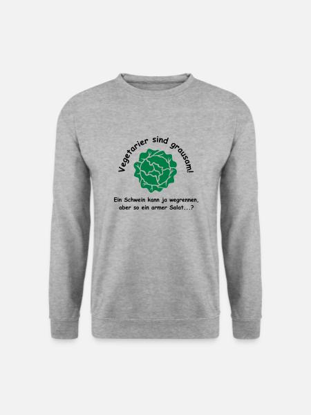 Vegetarier sind grausam - Unisex Pullover - Weißgrau meliert