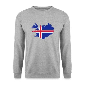 Island - Unisex Pullover - Weißgrau meliert - Vorne - Alina (178cm) & Michal (187cm)