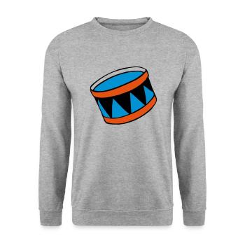 drums - Trommel - Unisex Pullover - Weißgrau meliert - Vorne - Alina (178cm) & Michal (187cm)