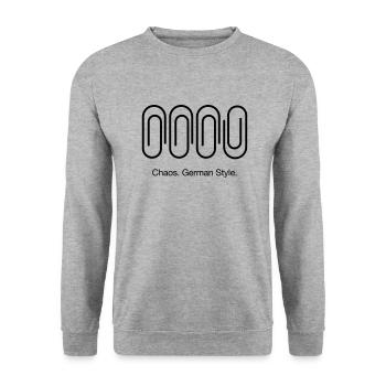 Chaos. German Style. - Unisex Sweatshirt - salt & pepper - Front - Alina (178cm) & Michal (187cm)