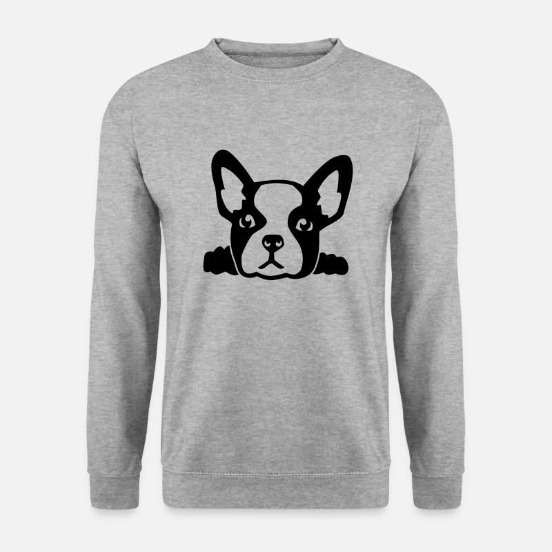 Bulldogge - Unisex Pullover - Weißgrau meliert