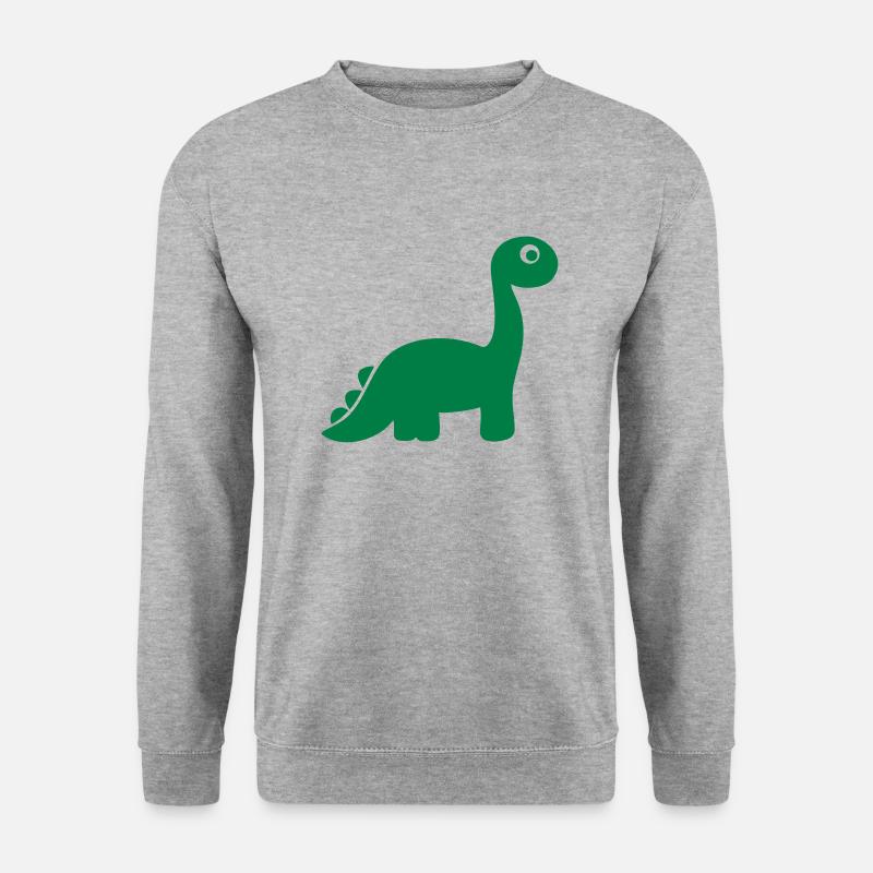 Dinosaurier - Unisex Pullover - Weißgrau meliert