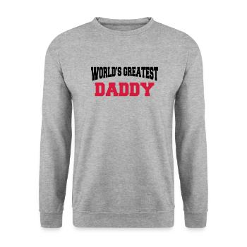 World's greatest Daddy - Unisex Pullover - Weißgrau meliert - Vorne - Alina (178cm) & Michal (187cm)