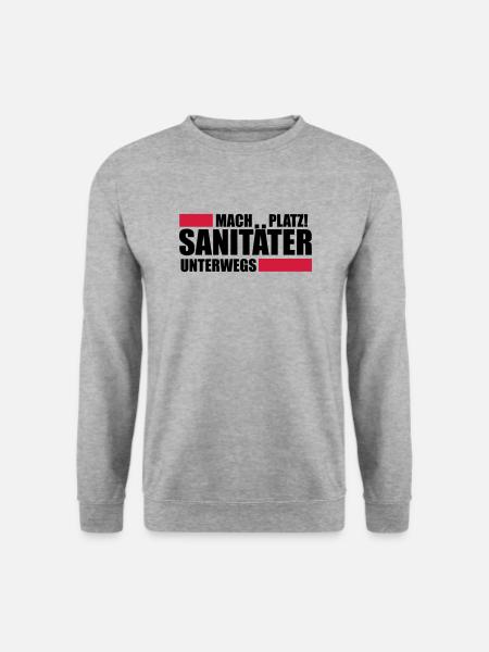 Sanitäter T-Shirt Rettungsdienst Geschenk - Unisex Pullover - Weißgrau meliert