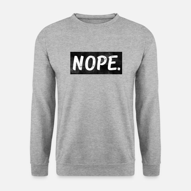 Nope. - Unisex Pullover - Weißgrau meliert