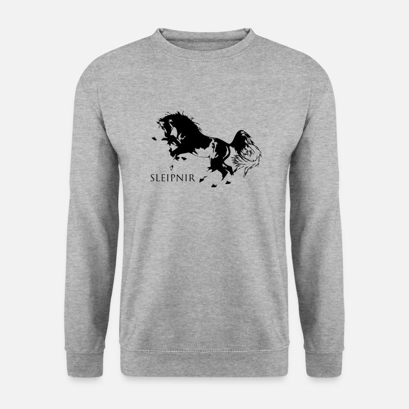 Odin's Pferd Sleipnir - Unisex Pullover - Weißgrau meliert