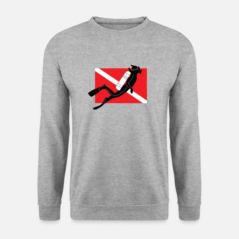 SCUBA DIVER FLAG - Unisex Pullover - Weißgrau meliert