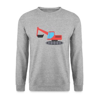Excavatrice - Sweat-shirt Unisexe - gris chiné - Devant - Alina (178cm) & Michal (187cm)