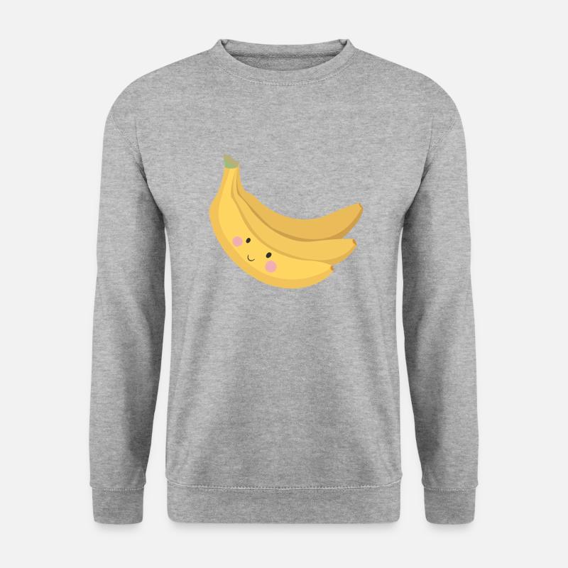 Banane - Unisex Pullover - Weißgrau meliert
