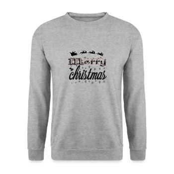 Fröhliche Weihnachten - Unisex Pullover - Weißgrau meliert - Vorne - Alina (178cm) & Michal (187cm)