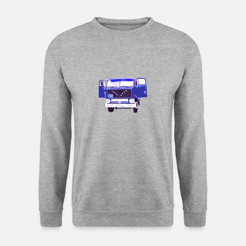 Retro-LKW - Unisex Pullover - Weißgrau meliert