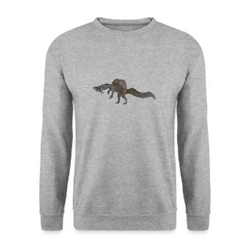 Spinosaurus 2020 scientific discovery - Unisex Sweatshirt - salt & pepper - Front - Alina (178cm) & Michal (187cm)