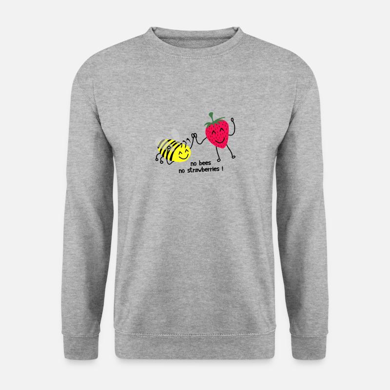 Keine Bienen, keine Erdbeeren - Unisex Pullover - Weißgrau meliert