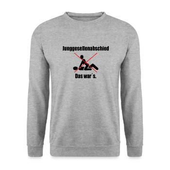 Junggesellenabschied Das Wars - Unisex Pullover - Weißgrau meliert - Vorne - Alina (178cm) & Michal (187cm)