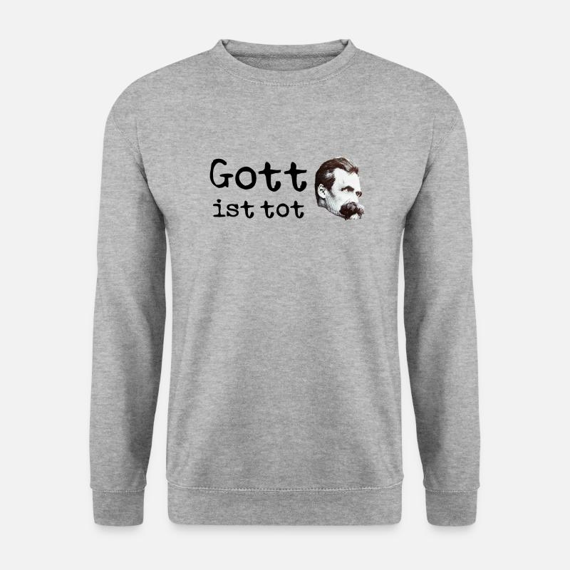 Friedrich Nietzsche Gott ist tot - Unisex Pullover - Weißgrau meliert