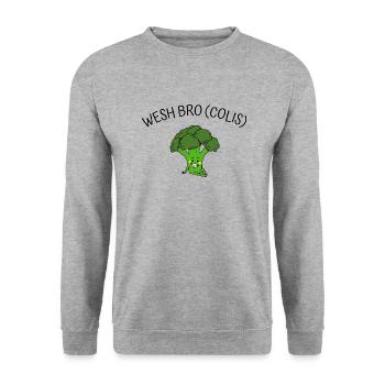 wesh bro (colis) - Sweat-shirt Unisexe - gris chiné - Devant - Alina (178cm) & Michal (187cm)