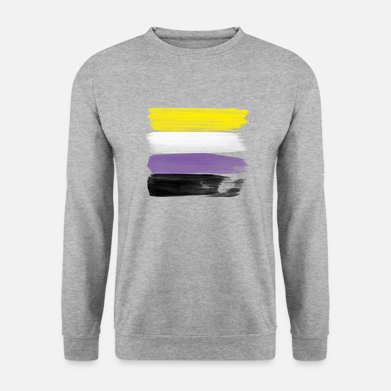 Non-Binary Pride Strokes - Unisex Sweatshirt - salt & pepper