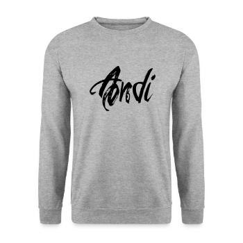 andi - Unisex Pullover - Weißgrau meliert - Vorne - Alina (178cm) & Michal (187cm)
