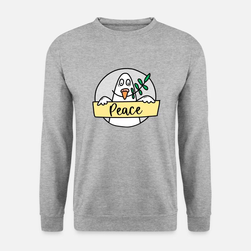 Friedenstaube "Peace" - Unisex Pullover - Weißgrau meliert