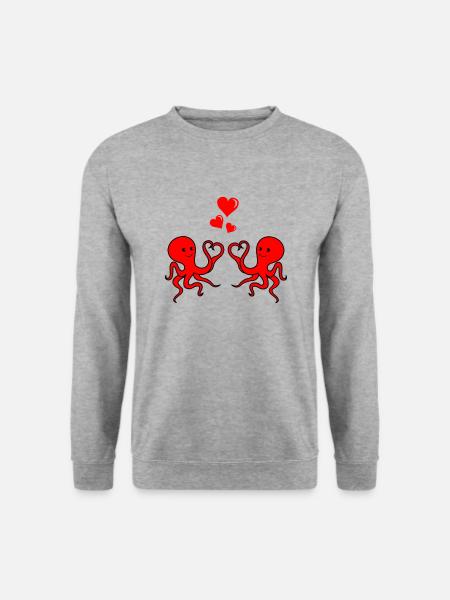 Octopus Amour - Sweat-shirt Unisexe - gris chiné