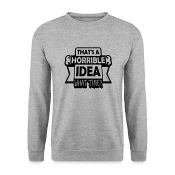 C’est une idée horrible - Sweat-shirt Unisexe - gris chiné - Devant - Alina (178cm) & Michal (187cm)