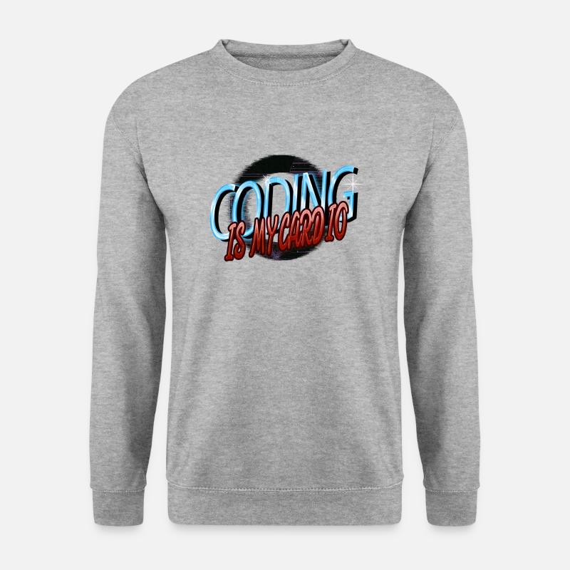 computer science geek computer father - Unisex Pullover - Weißgrau meliert