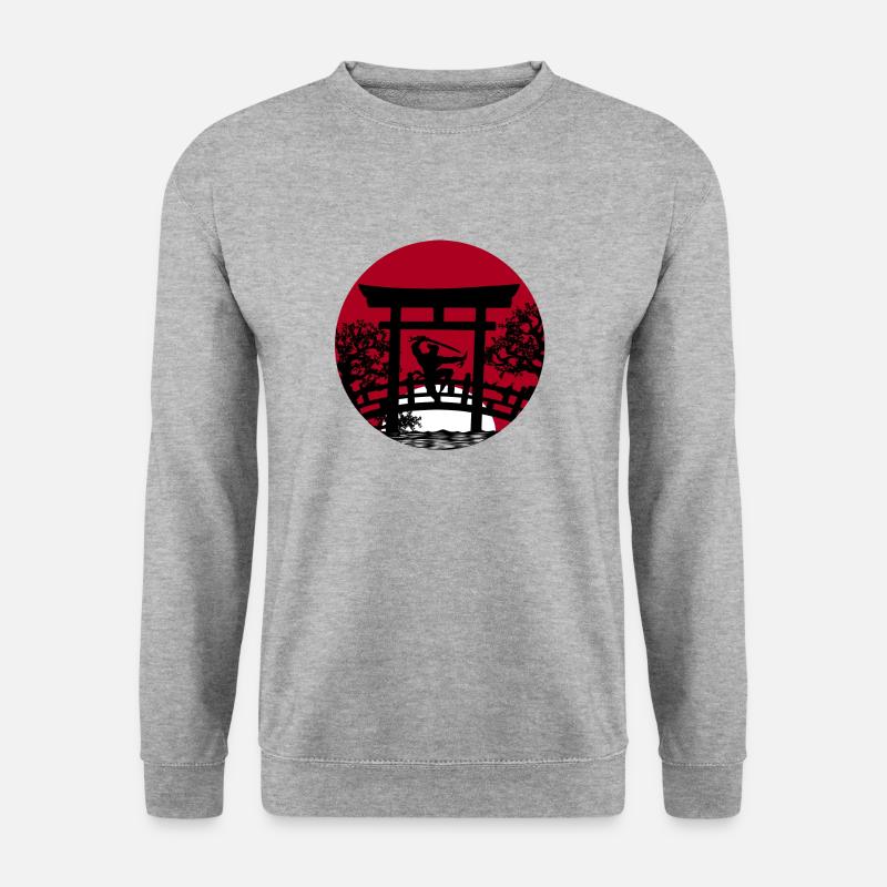 Japan Samurai - Unisex Pullover - Weißgrau meliert