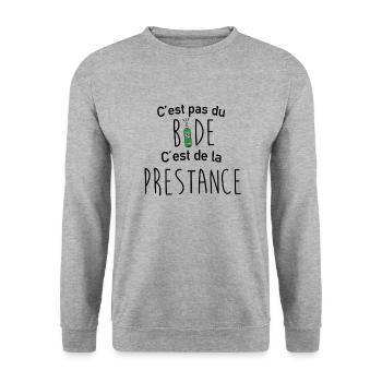 Humour beauf bide - Sweat-shirt Unisexe - gris chiné - Devant - Alina (178cm) & Michal (187cm)