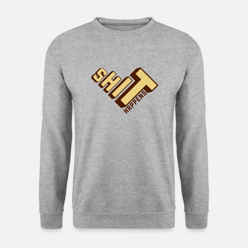 Shit happens Haufen machen - Unisex Pullover - Weißgrau meliert