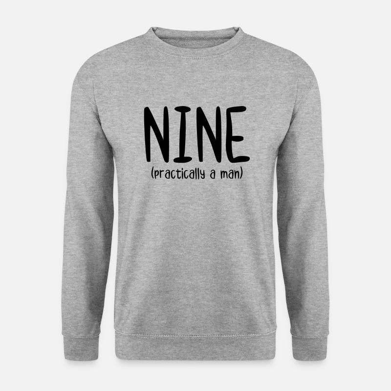 Neun praktisch ein Mann - Unisex Pullover - Weißgrau meliert