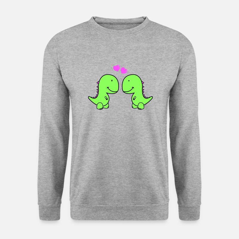 Dino Love - Unisex Pullover - Weißgrau meliert