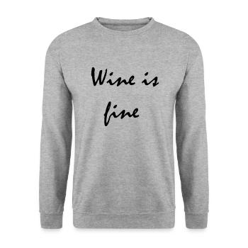 wine is fine - Unisex Pullover - Weißgrau meliert - Vorne - Alina (178cm) & Michal (187cm)