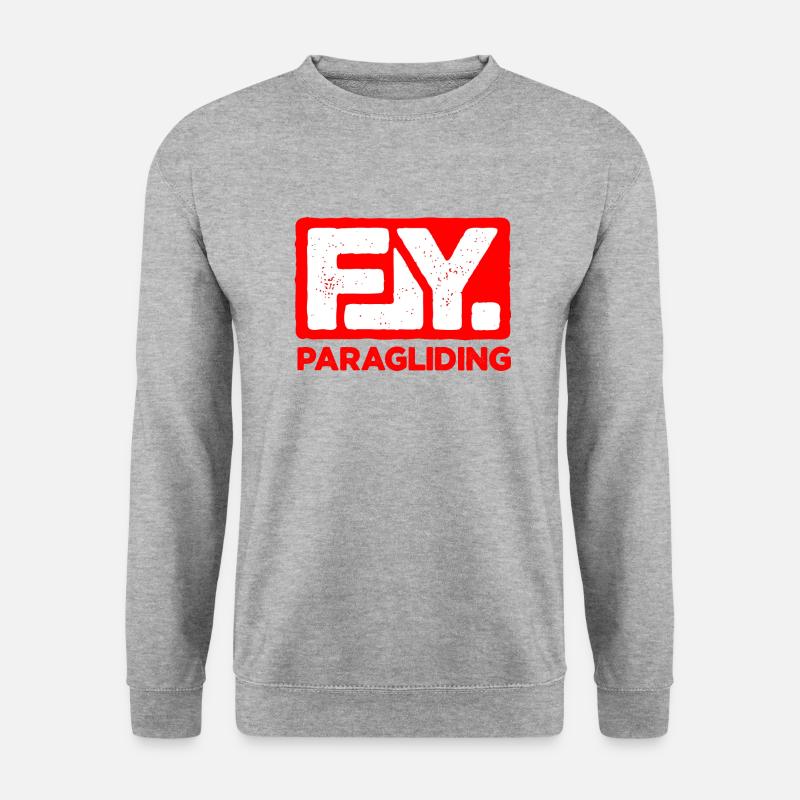 FLY PARAGLIDING - Unisex Pullover - Weißgrau meliert